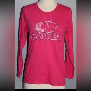 •MOSSY OAK•NWOT PINK "MOSSY OAK" LOGO LONG SLEEVE CREWNECK TOP SIZE MEDIUM